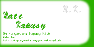 mate kapusy business card