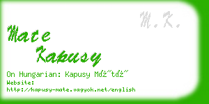 mate kapusy business card